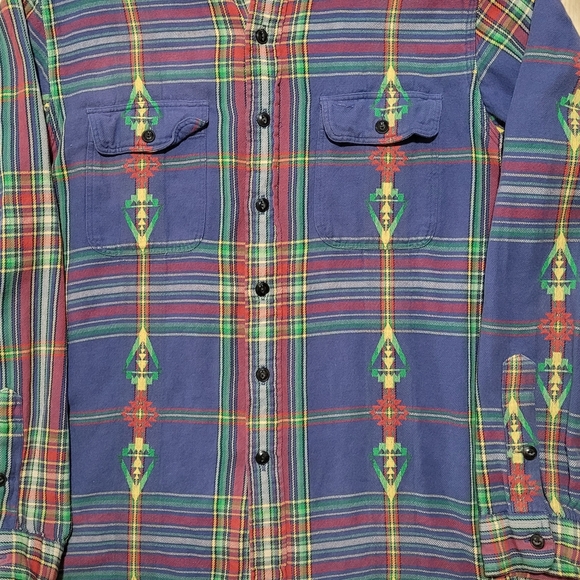 RRL POLO RALPH LAUREN NAVAJO AZTEC BUTTON UP SHIRT - Picture 3 of 8